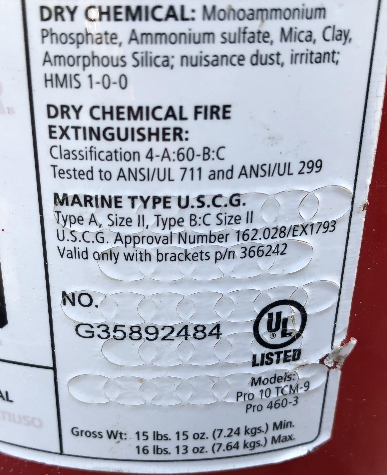 Dry Chemical 10lb Fire Extinguisher Kidde Pro 10 TCM-9 460-3 – #11