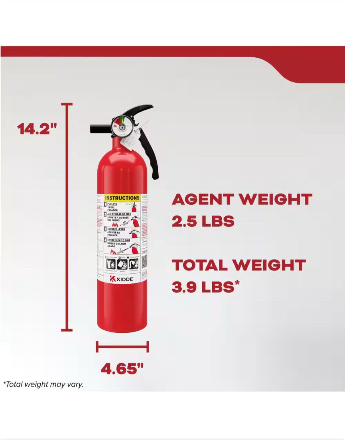 Kidde Home 1-A:10-B:C Class ABC 2.5 lb. Fire Extinguisher 2-Pack 21030932