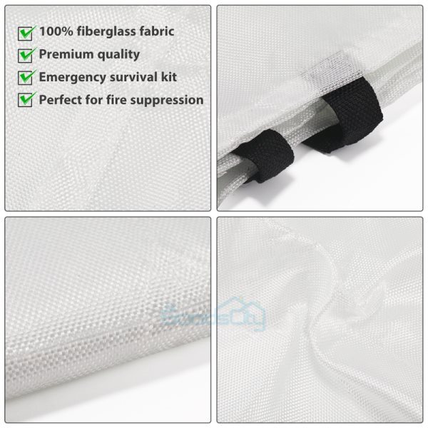 Large Fire Blanket Fireproof For Home Kitchen Office Caravan Emergency Safety US