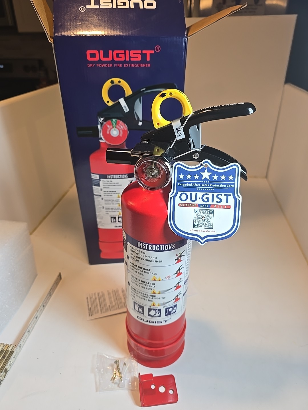 Ougist ABC Dry Powder Fire Extinguisher,2.2lb–1-A:10-B:C Rated,Fire Extinguisher