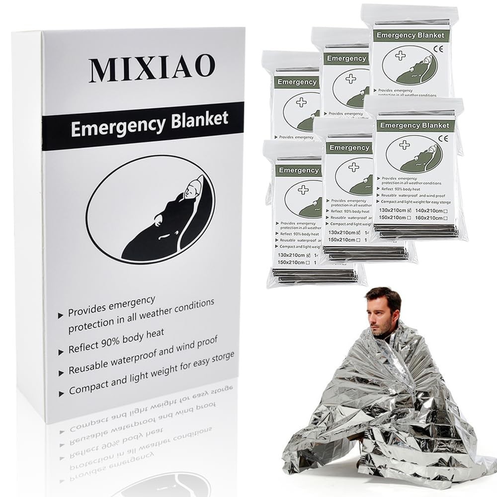 Emergency Foil Blanket, Survival Thermal Mylar Blankets Individually Packaged Pe