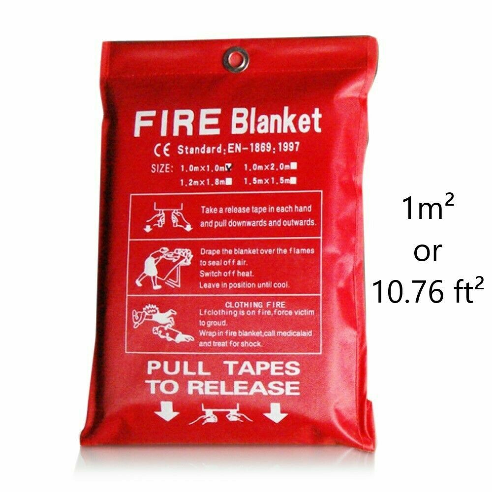4 PACK FIRE BLANKET Fiberglass Hero 39”x39” Emergency Home Retardant Prepared