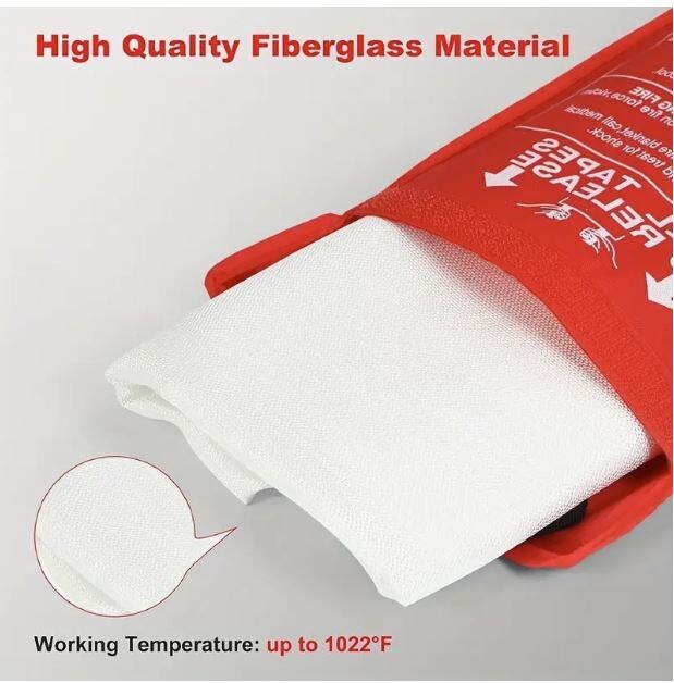 Fire Suppressor 2 Pack Blankets 39”x39” Large Fiberglass BBQ Kitchen Garage RV