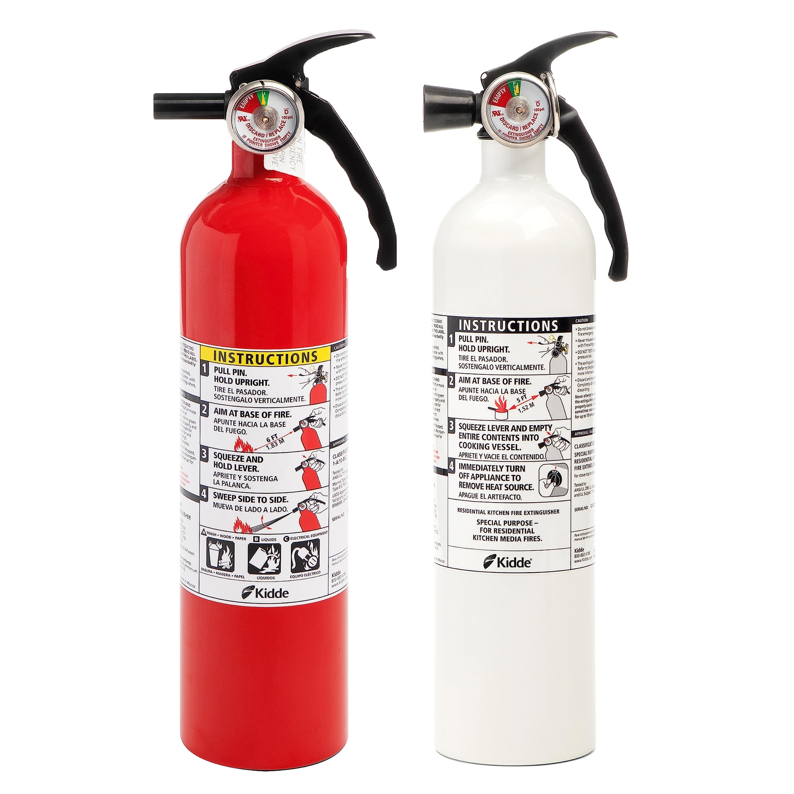 Kidde Fire Extinguisher Value Pack Red White Home Kitchen Safety 2 Pack