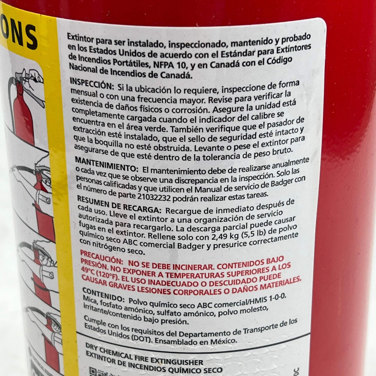 BADGER FIRE PROTECTION Dry Chemical Portable Advance Fire Extinguisher 21007866