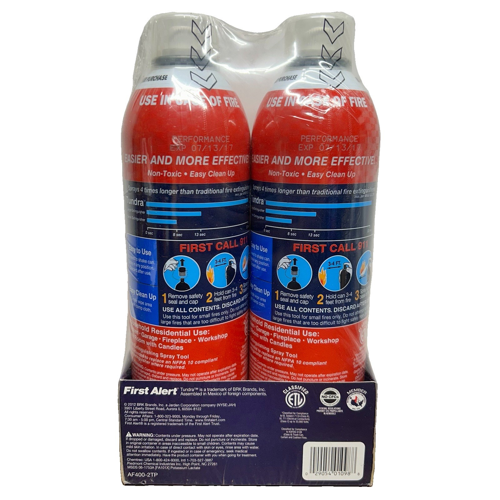 First Alert EZ Fire Spray Extinguishing Aerosol – 2 Pack 18oz Cans