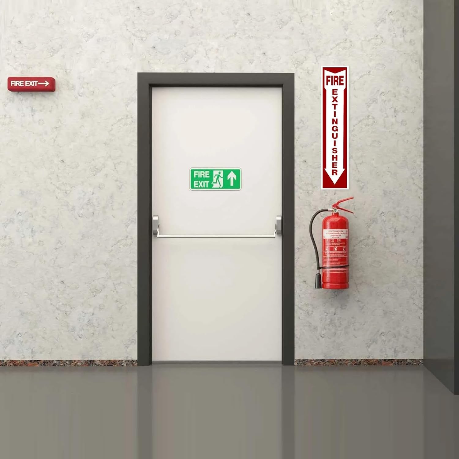 3 Pack Fire Extinguisher Stickers – Easy Application, Landscape Orientation