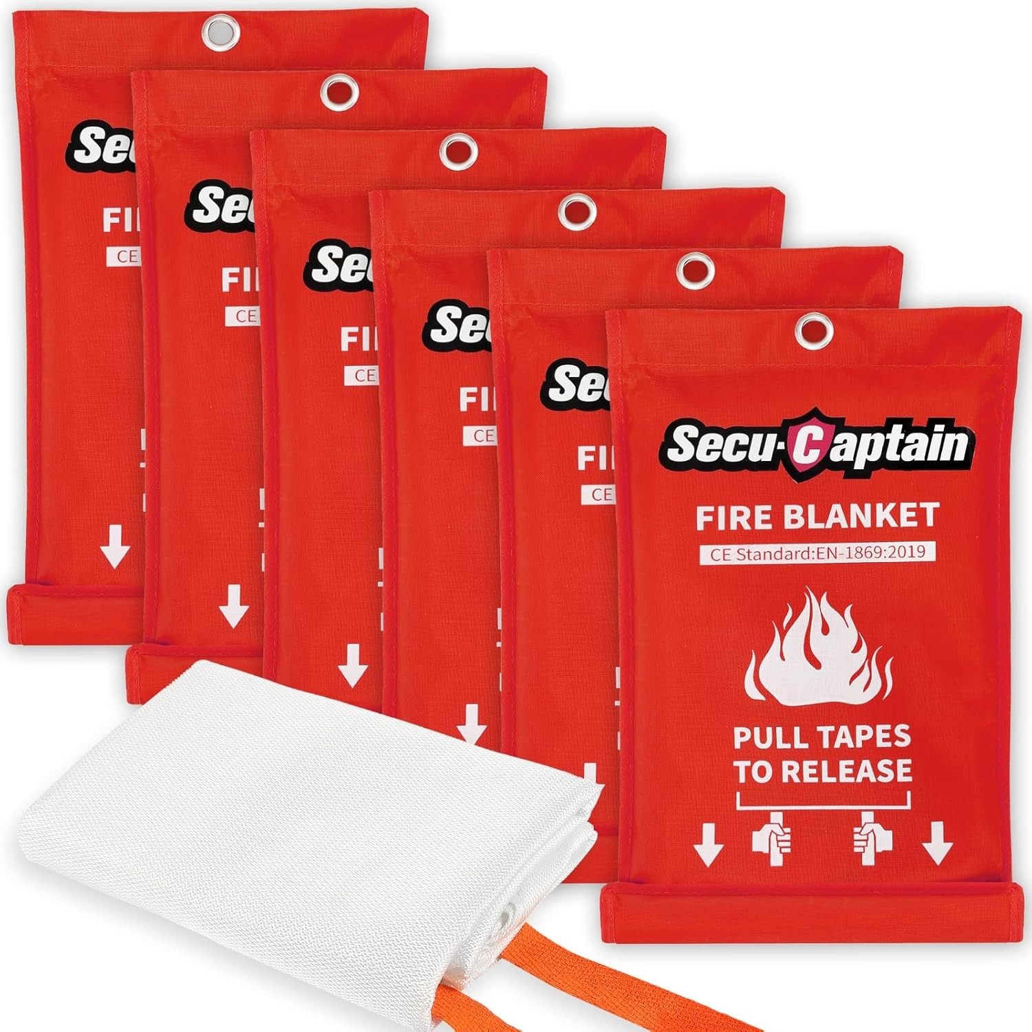 Breathable and Tear Resistant 6 Pack Fire Blankets 40″x40″ for All Emergencies