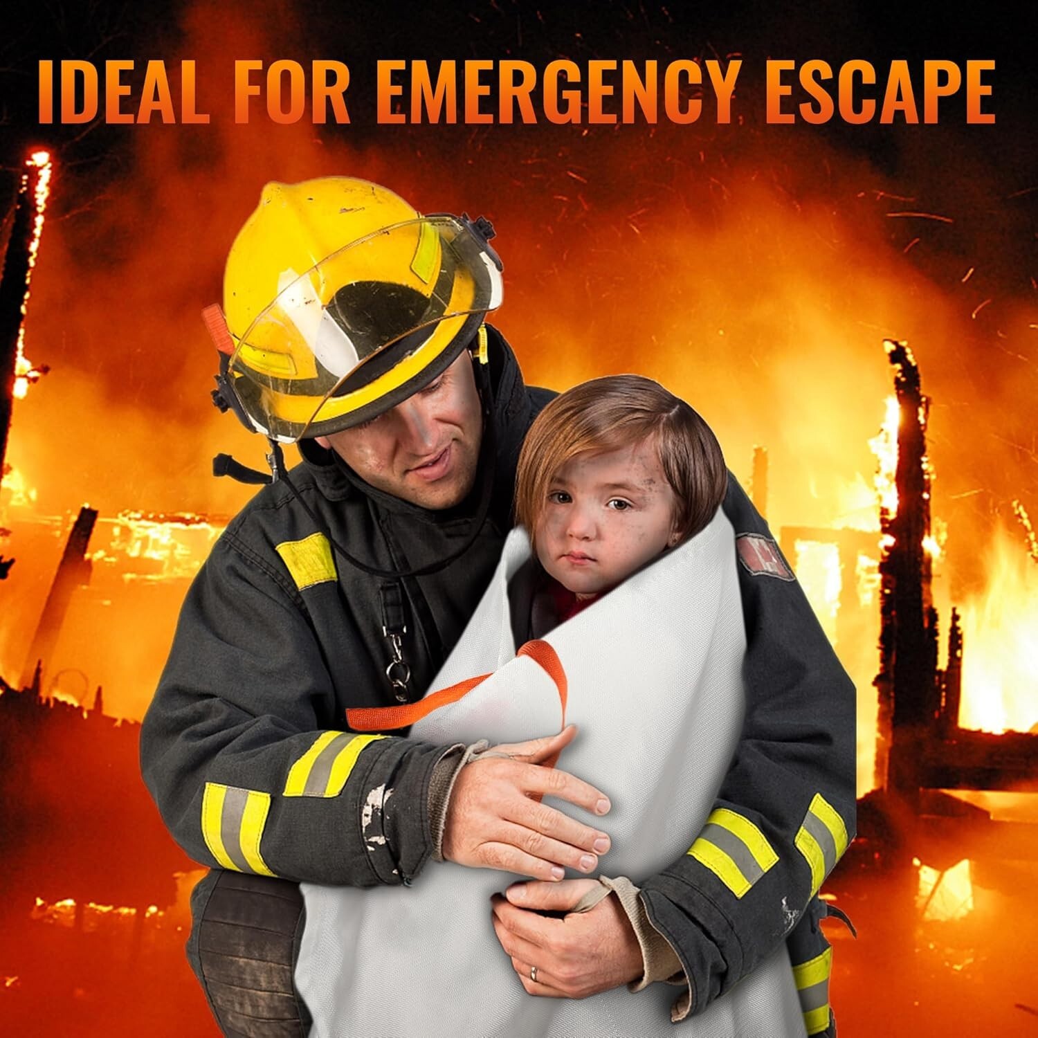 3 Fire Blanket 47″x47 for Home and Kitchen Emergency Fire Blankets Suppression