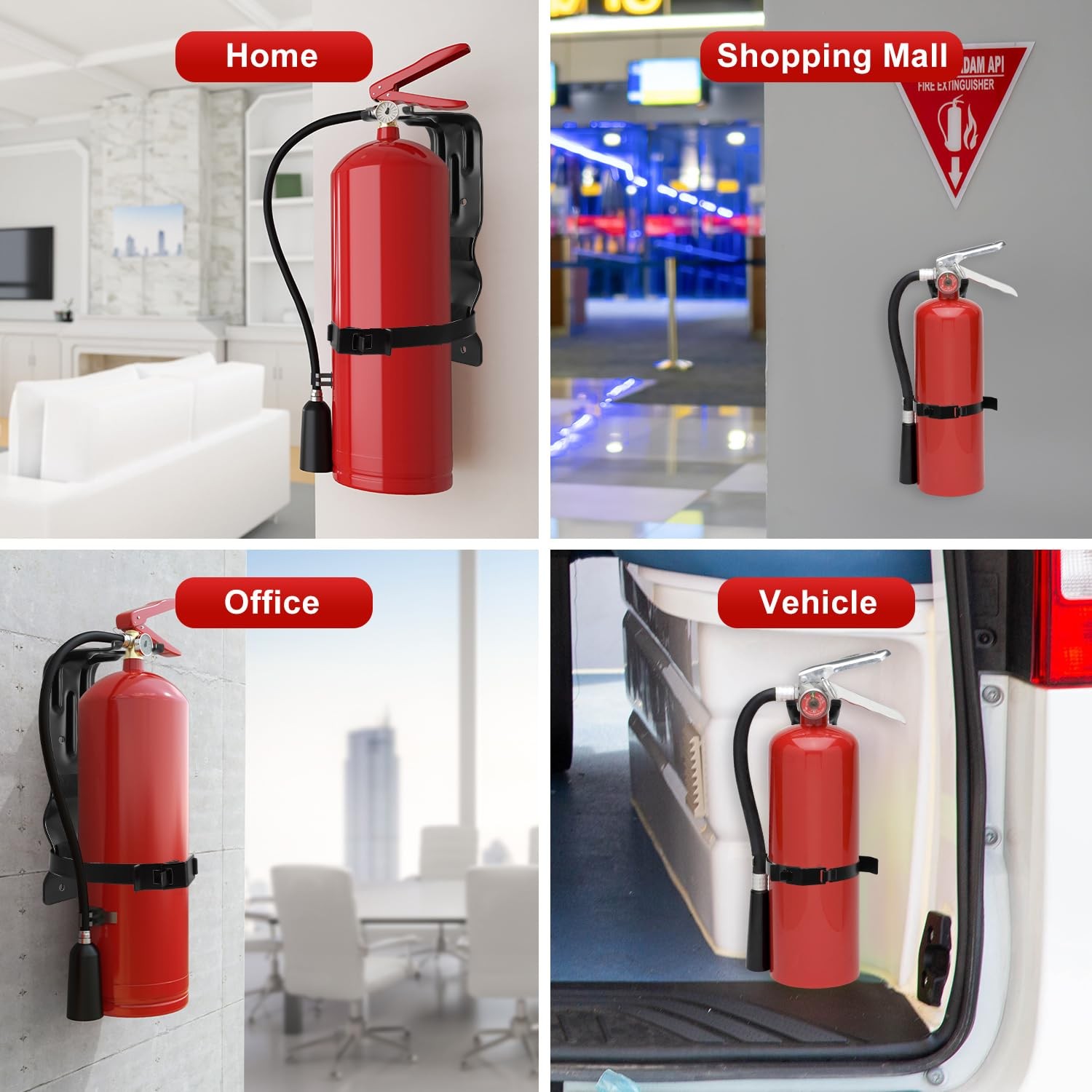 2 PCS Home Fire Extinguisher Mount Bracket 5 LB Metal Truck Holder Kit Vehicle