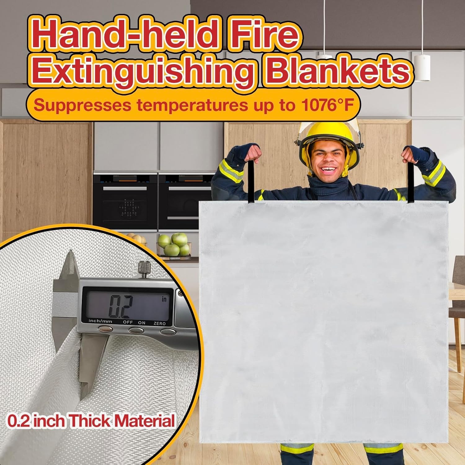 Versatile 10 Pack Fire Blankets – 39×39 Inch for Kitchen, Office, Camping Safety