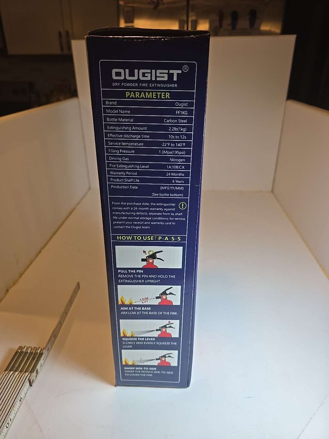 Ougist ABC Dry Powder Fire Extinguisher,2.2lb–1-A:10-B:C Rated,Fire Extinguisher