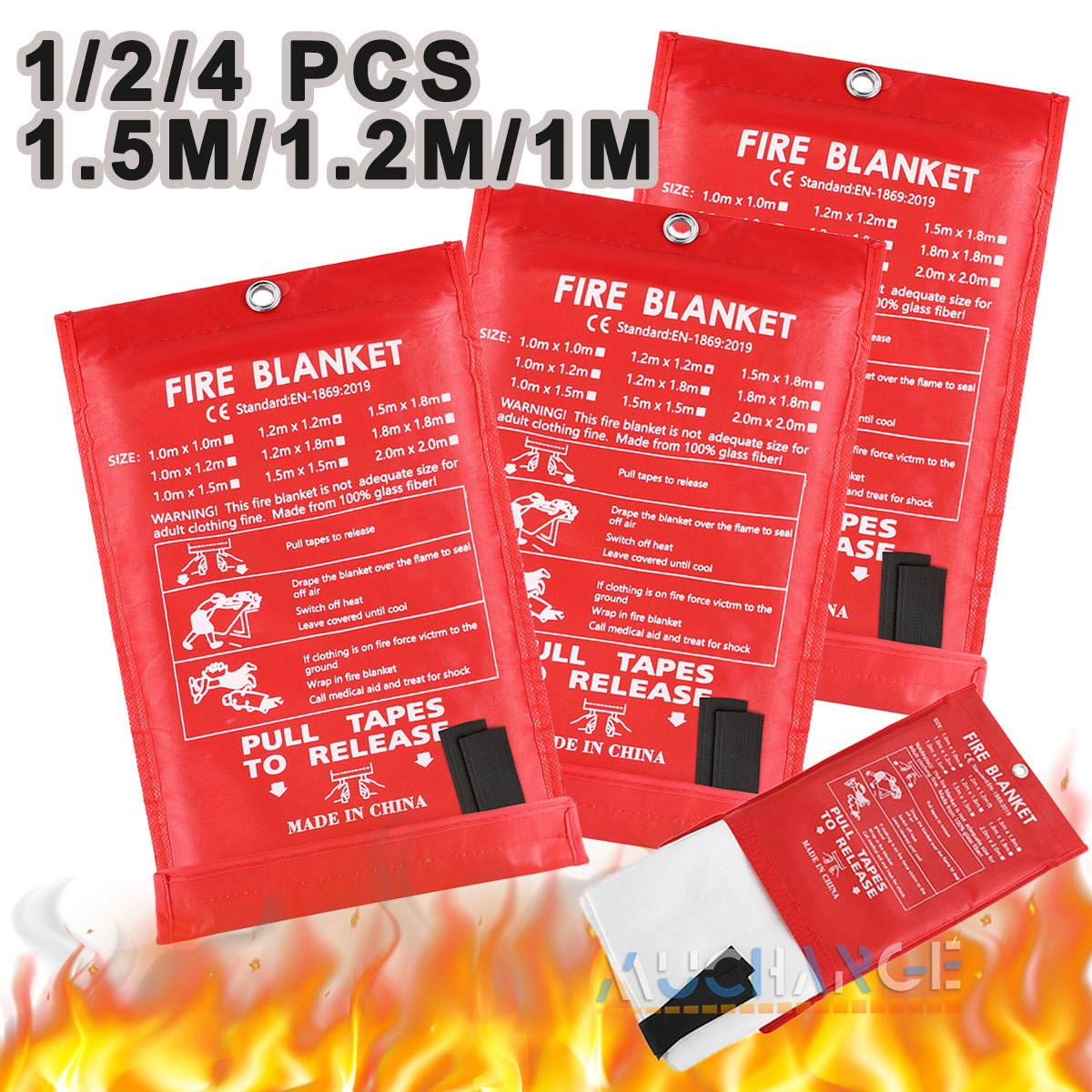 NEW Fire Extinguishing Blanket 1-4Pack – Fiberglass Emergency Home Retardant
