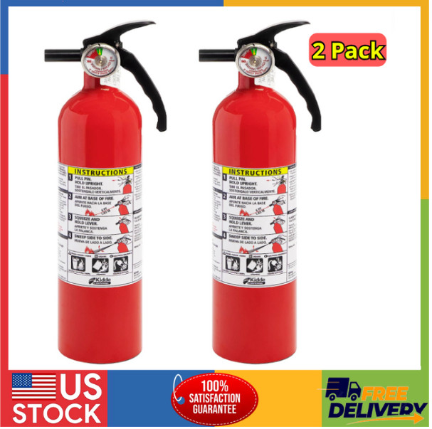 Set of 2 FIRE EXTINGUISHER For Car Truck Auto Marine Boat Kidde 3-Lb Dry