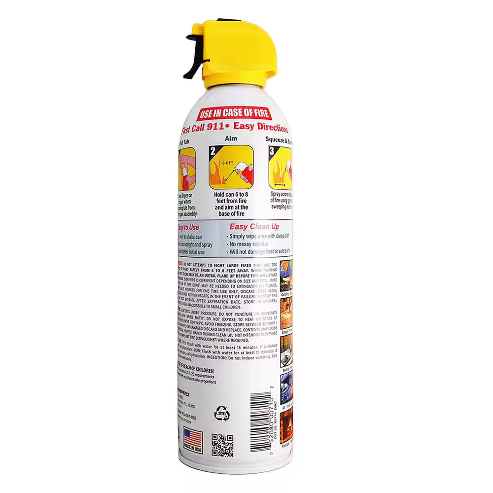 16 oz. Multi-Use Fire Extinguisher Spray – A:B:C Rated NEW