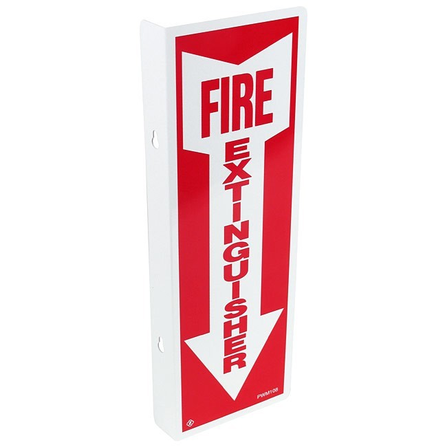 🔥(1) 4″ X 12 RIGID PLASTIC 90* ANGLE FIRE EXTINGUISHER ARROW SIGN NEW