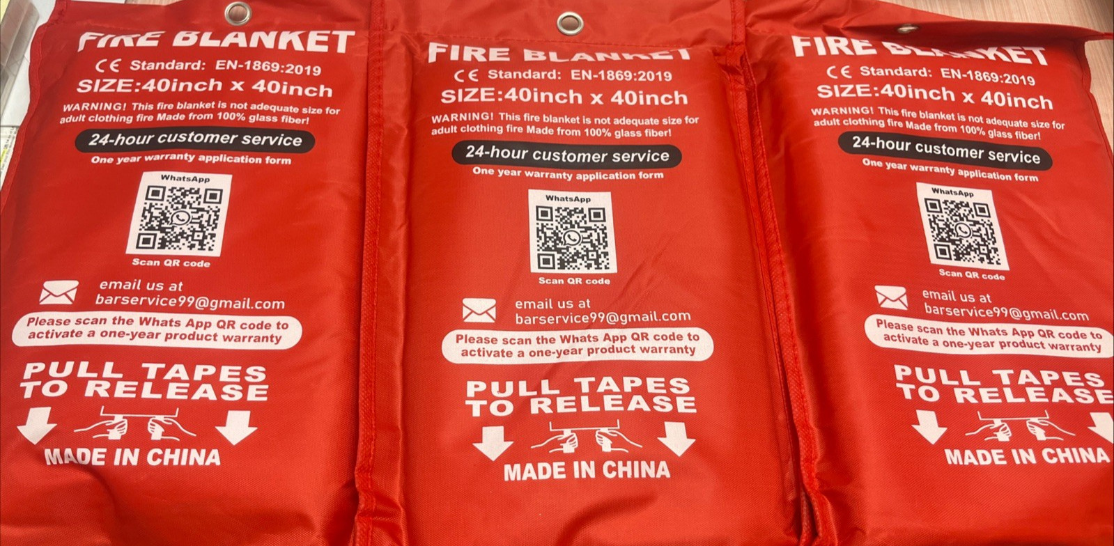 3 Pack! FIVE MAN Emergency Fire Blanket for Home Kitchen 40″x 40″ Fiberglass