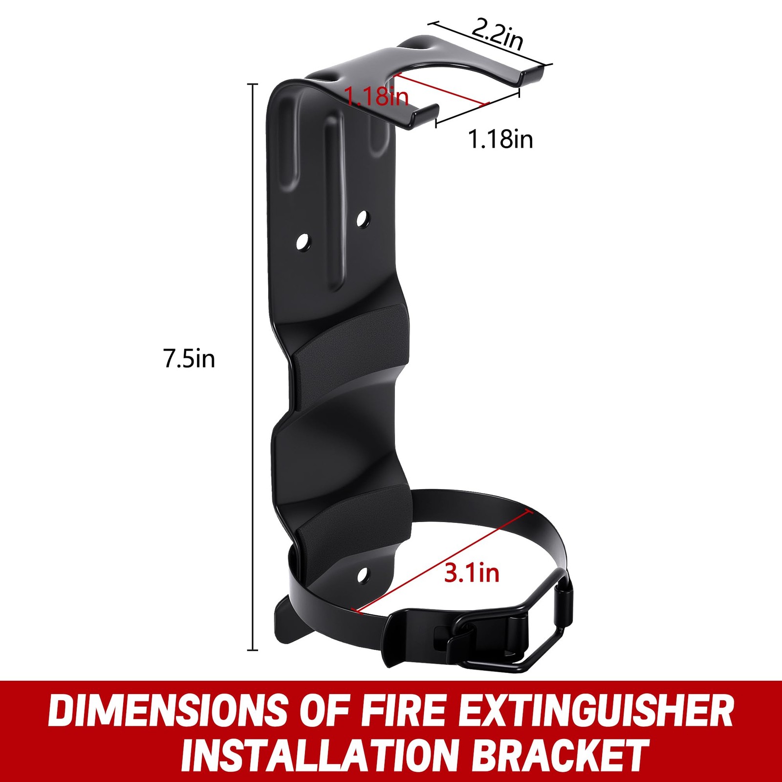 2 Pack Fire Extinguisher Brackets, 2.5 LB Fire Extinguisher Wall Mount Bracke…