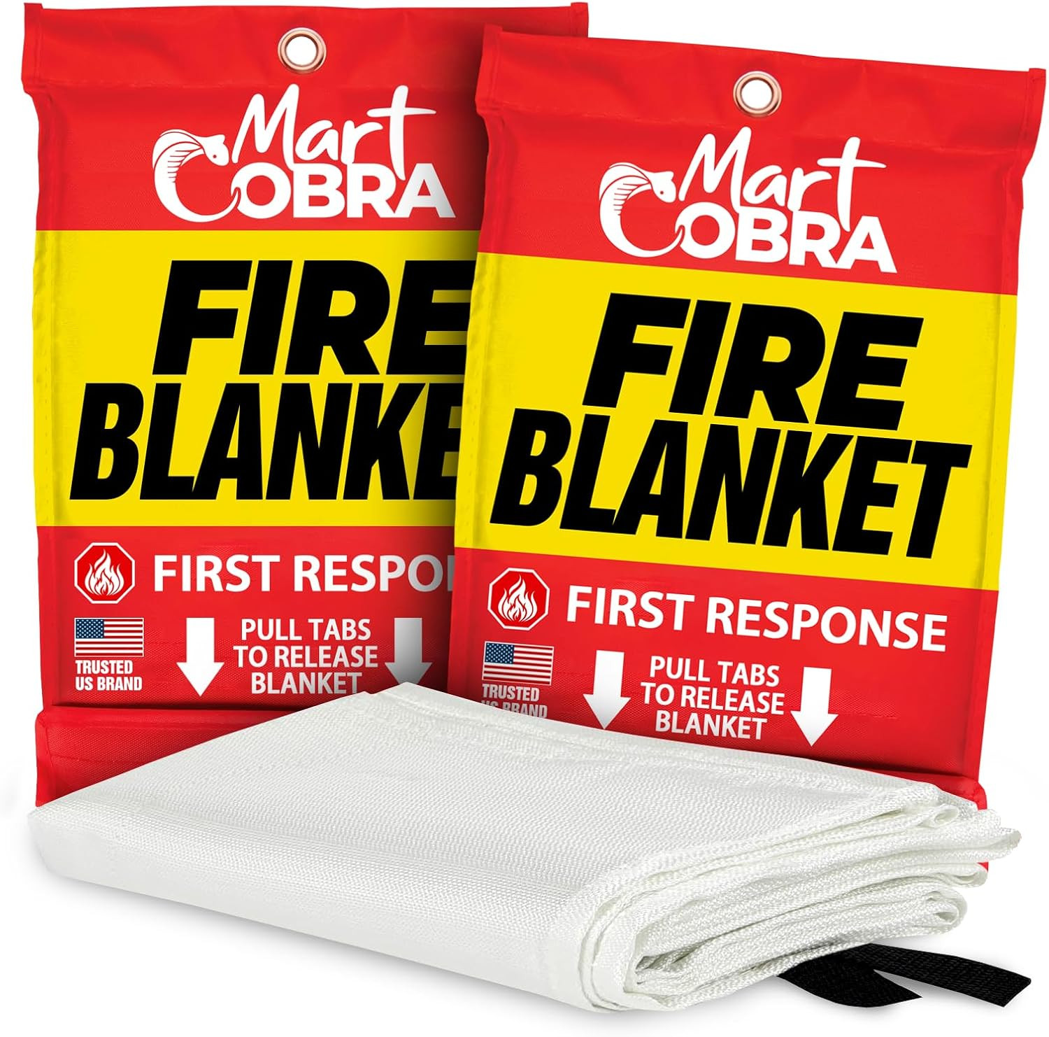 Emergency Fire Blanket for Home & Kitchen 2-Pack Safety | Fiberglass Extinguishe