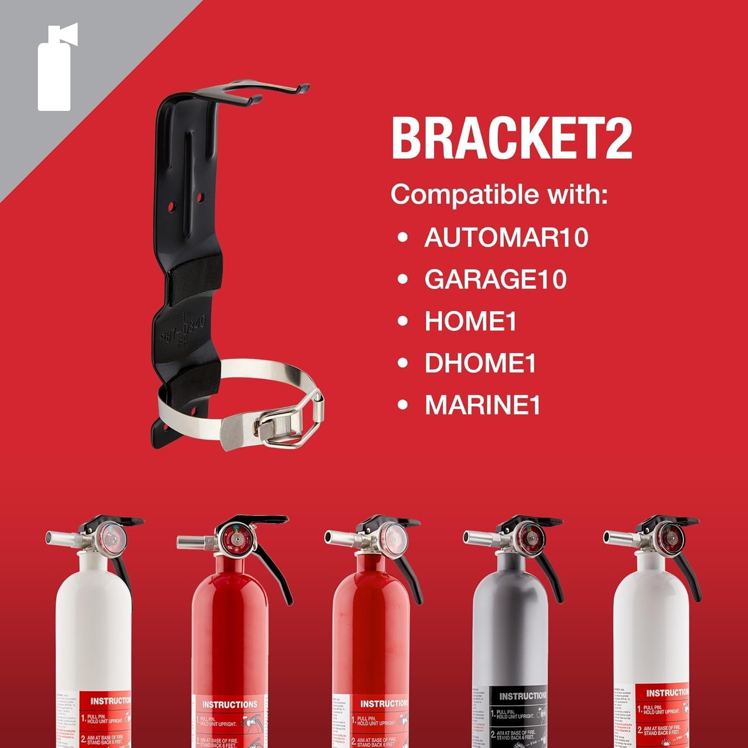 Black Powder Coated Fire Extinguisher Bracket – Heavy Duty & Reliable