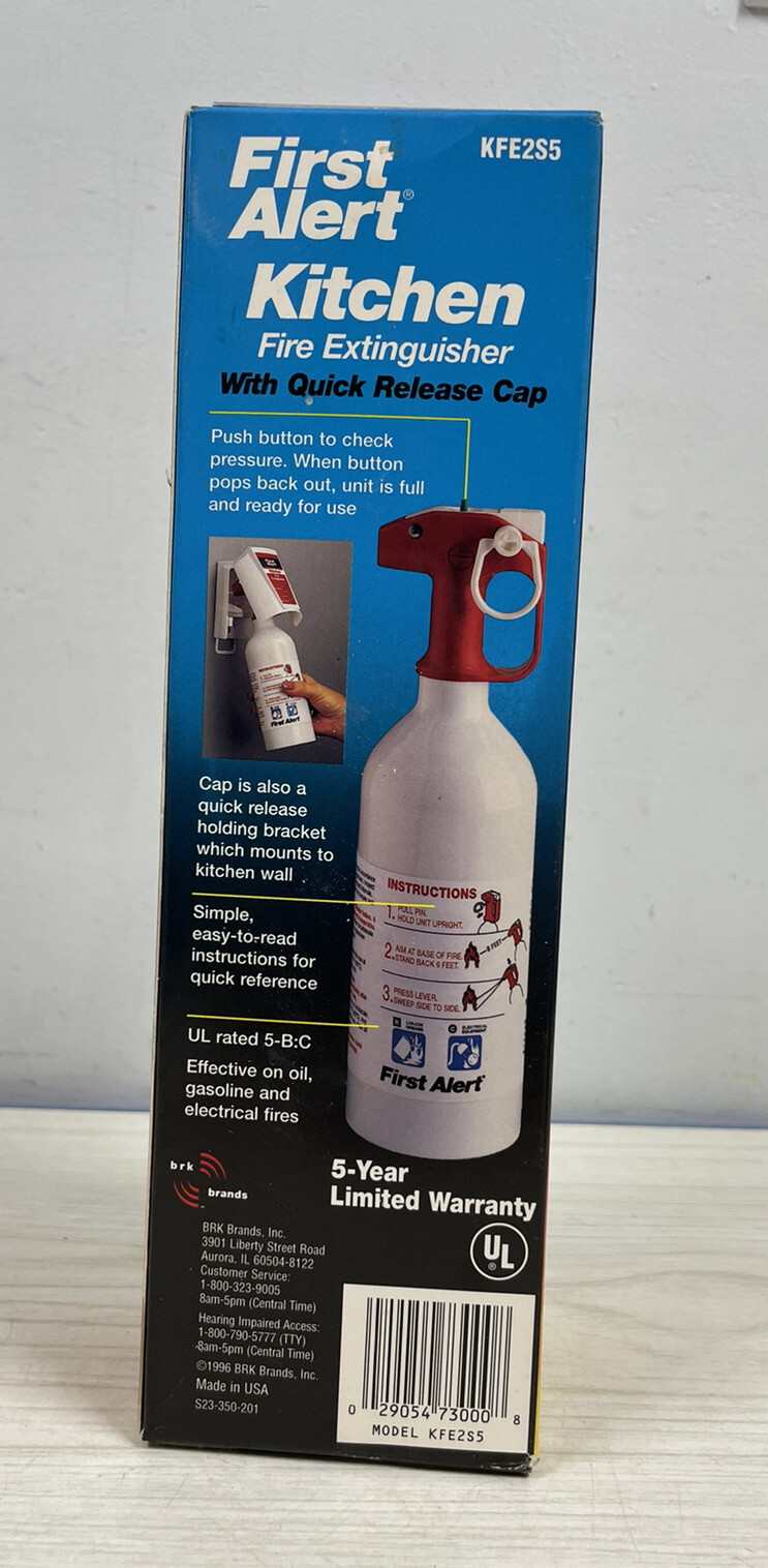 First Alert Kitchen Fire Extinguisher Liquids Grease Electrical Equipment KFE2S5