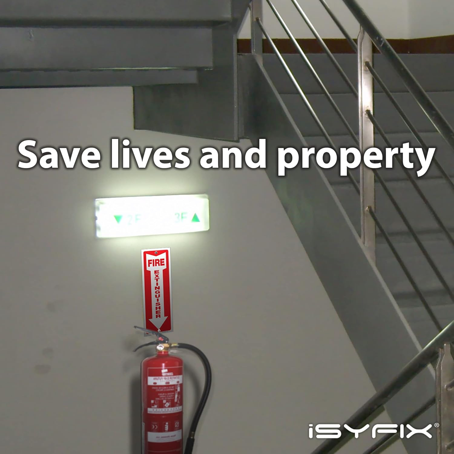 Fire Extinguisher Signs – 3 Pack 4X12 Inch – 40 Mil Thick Polystyrene Plastic, L
