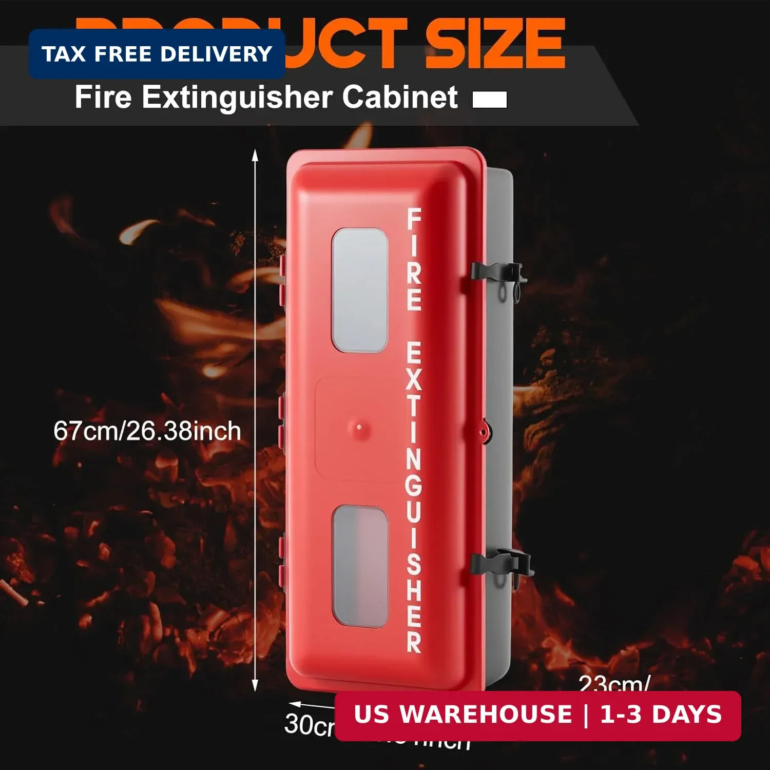 DoubleFill 1 Pcs 10 lb Fire Extinguisher Cabinet Box with Internal Rope Fastenin