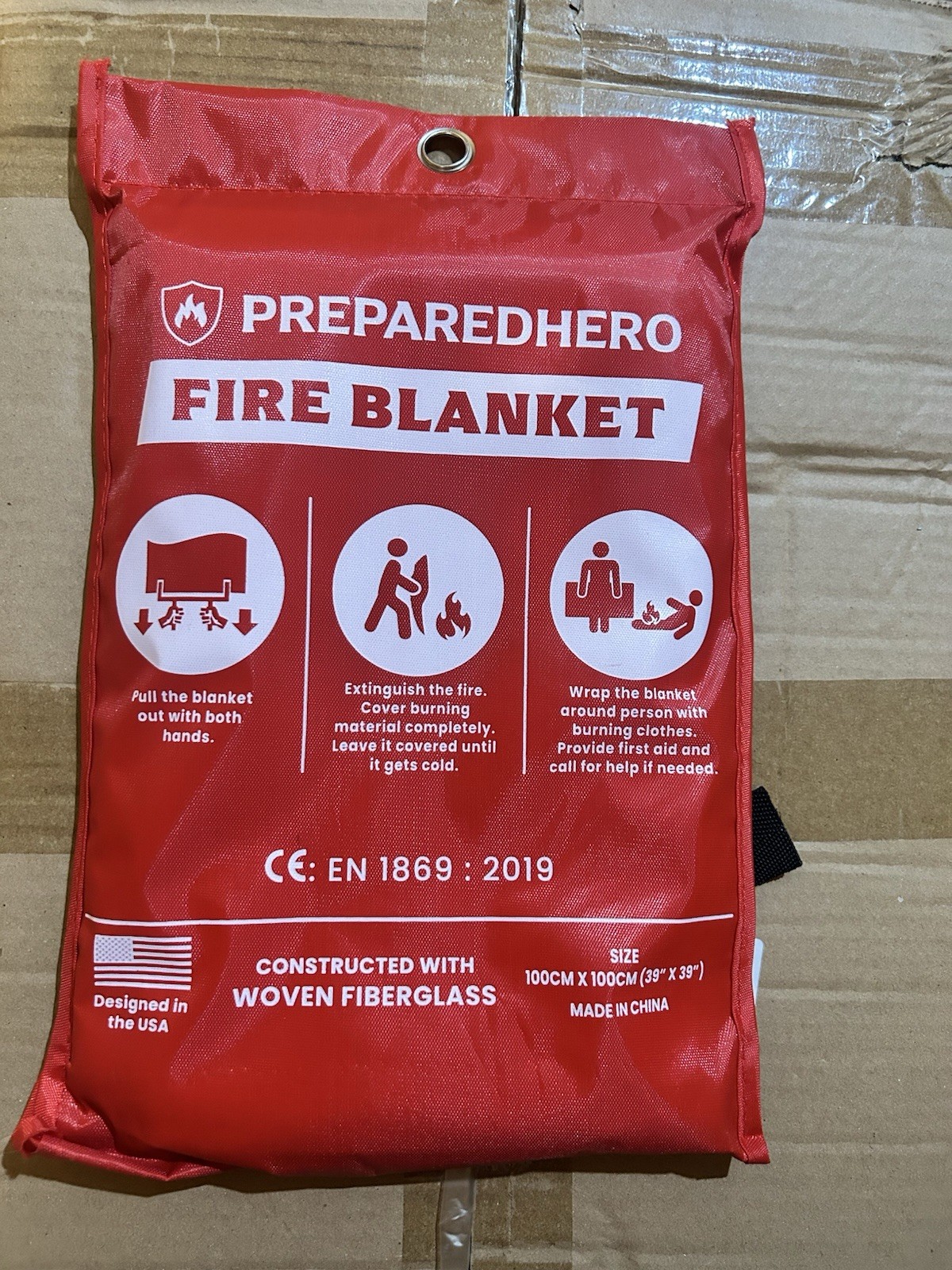 NEW Prepared Hero Fire Blanket Size 39′ X 39″