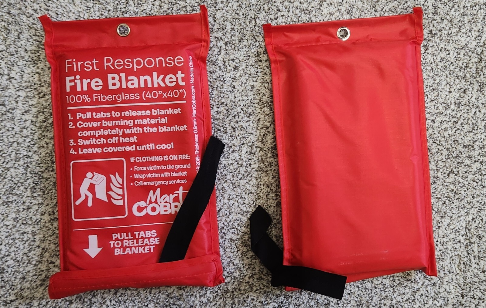 NEW 2 PACK FIRE BLANKET Fiberglass Hero Emergency Home Retardant 40 x 40 Kitchen