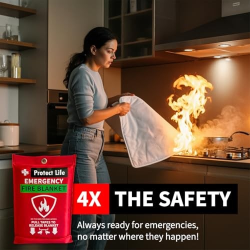 Emergency Fire Blanket 2 Pack 40″x40″ Fiberglass Safety