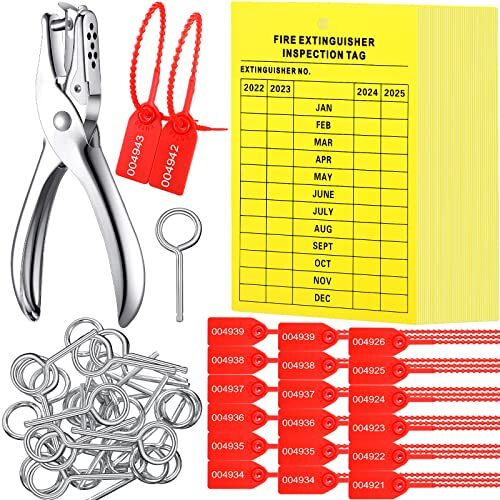 76 Pcs Monthly Fire Extinguisher Inspection Tags Set Including 4 Years Mainte…