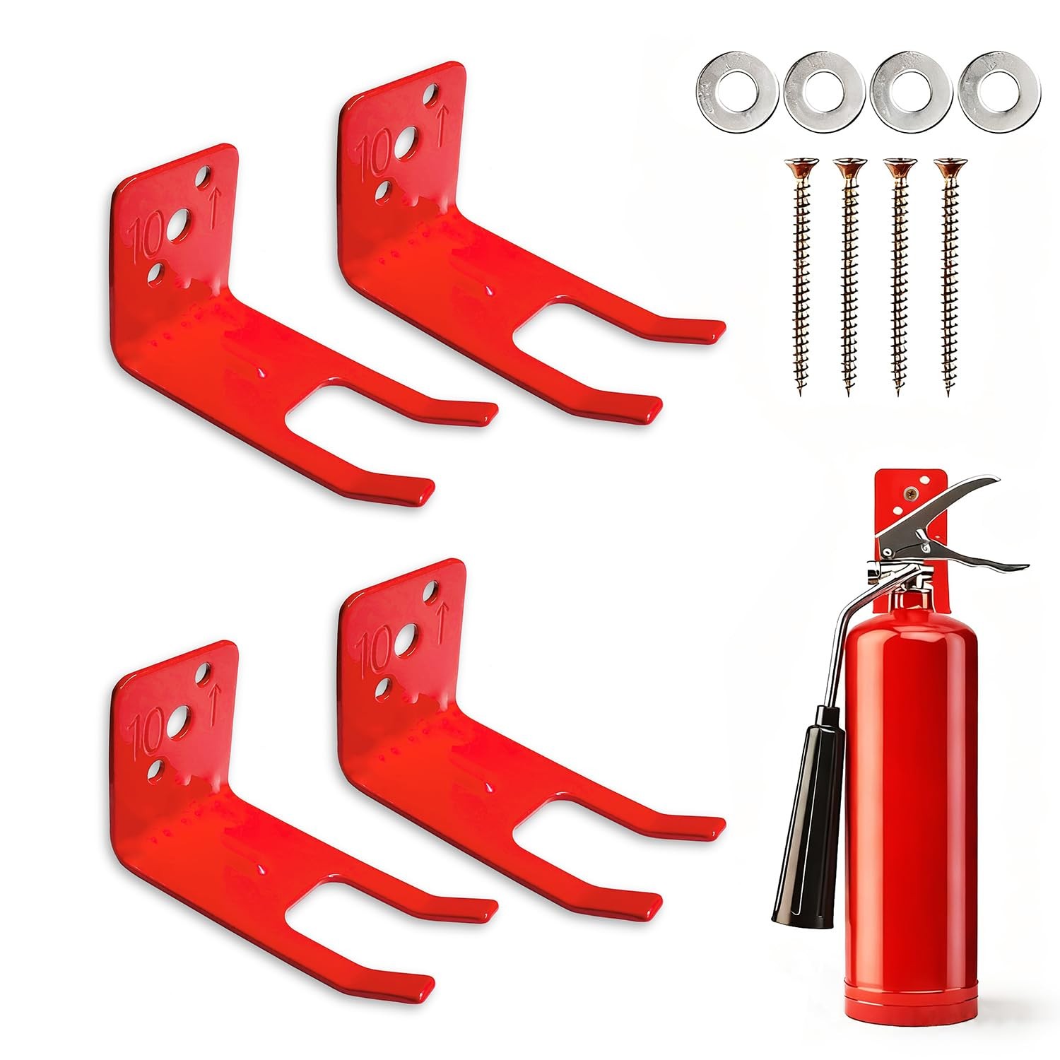 4 PCS Fire Extinguisher Bracket Wall Mount Hook Universal Hanger Fork 10 Lb