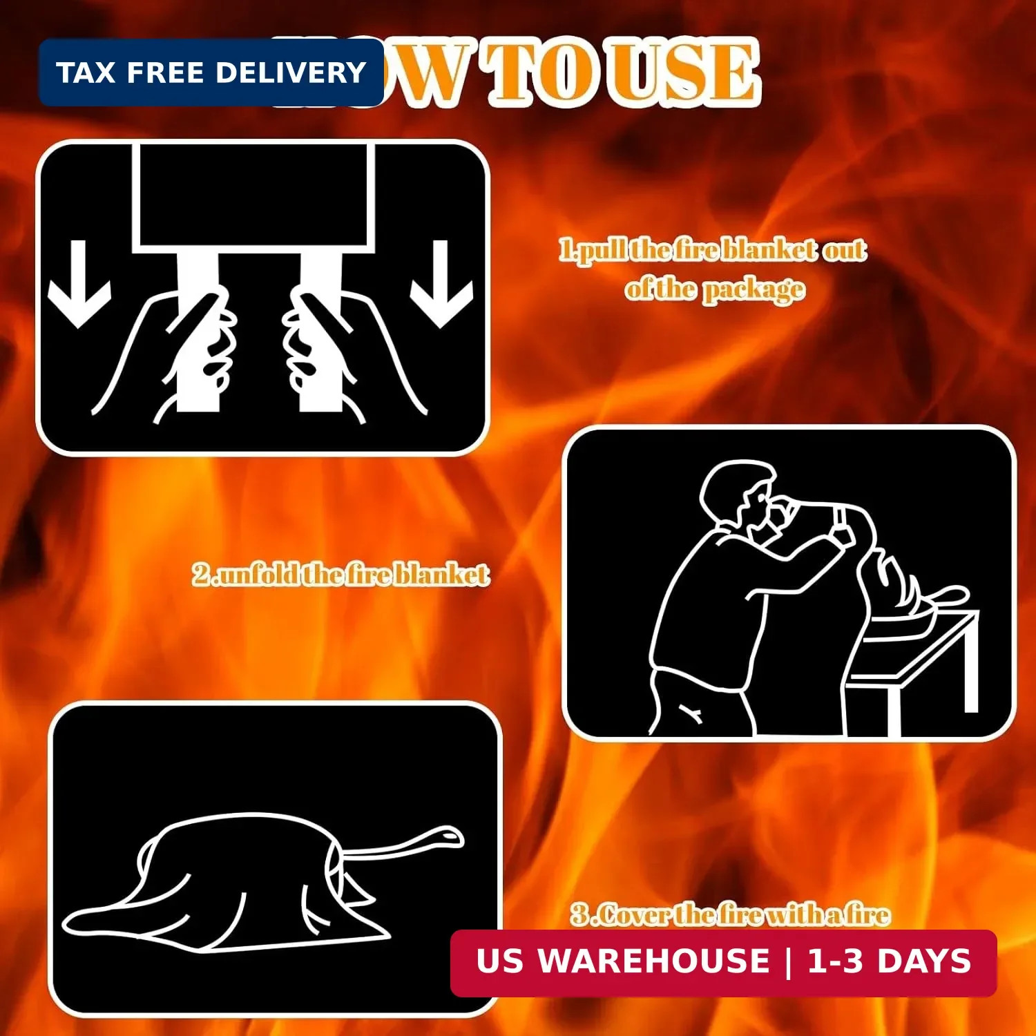 Jerify 24 Pcs Fire Blanket – Fiberglass Fire Emergency Flame Retardant Safety Fi