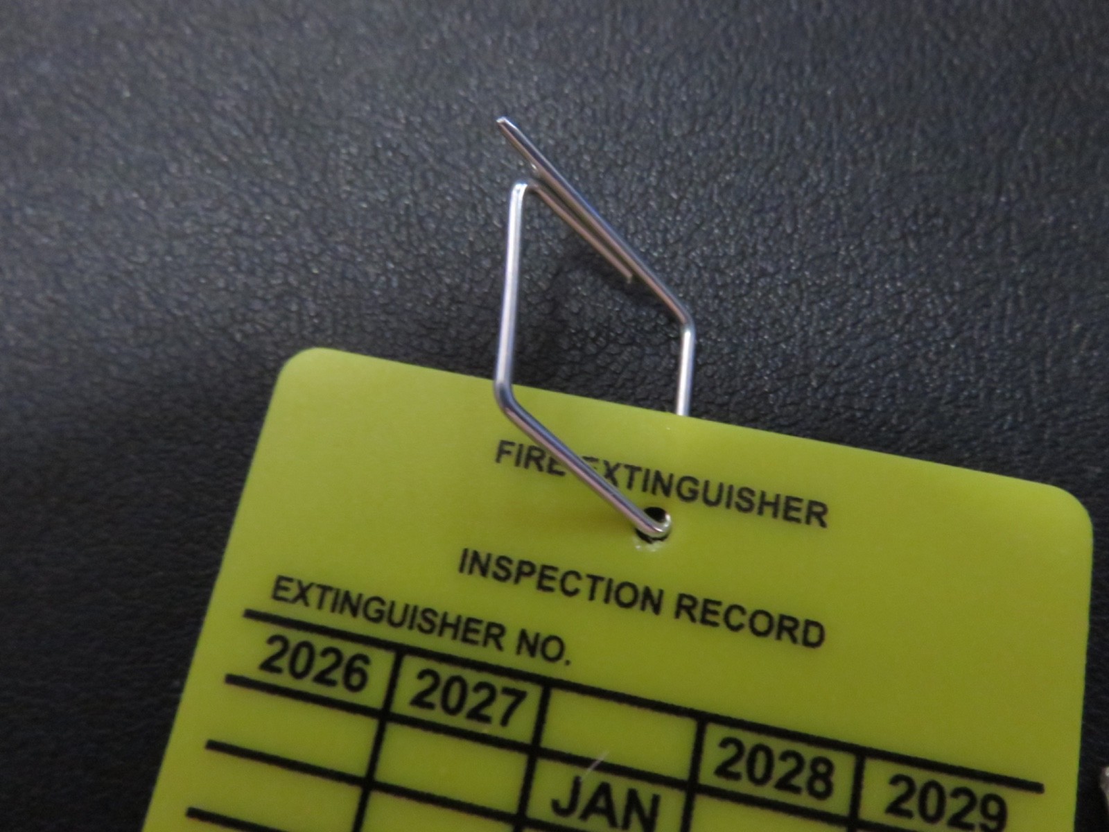(25) PLASTIC FIRE EXTINGUISHER 4-YEAR INSPECTION TAGS…2024-2025-2026-2027