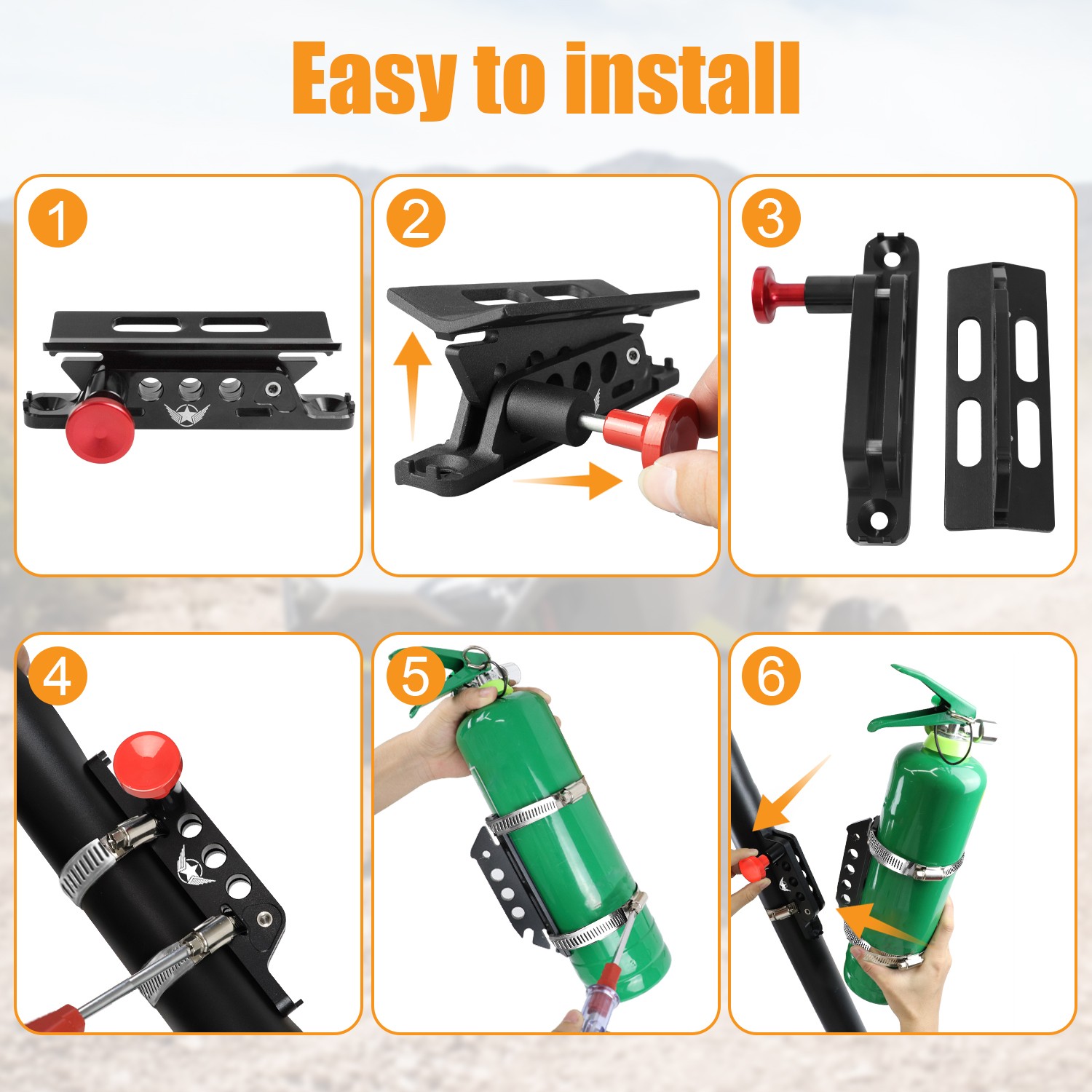 Aluminum Vehicle Quick Release Roll Bar Fire Extinguisher Mount Bracket Holder