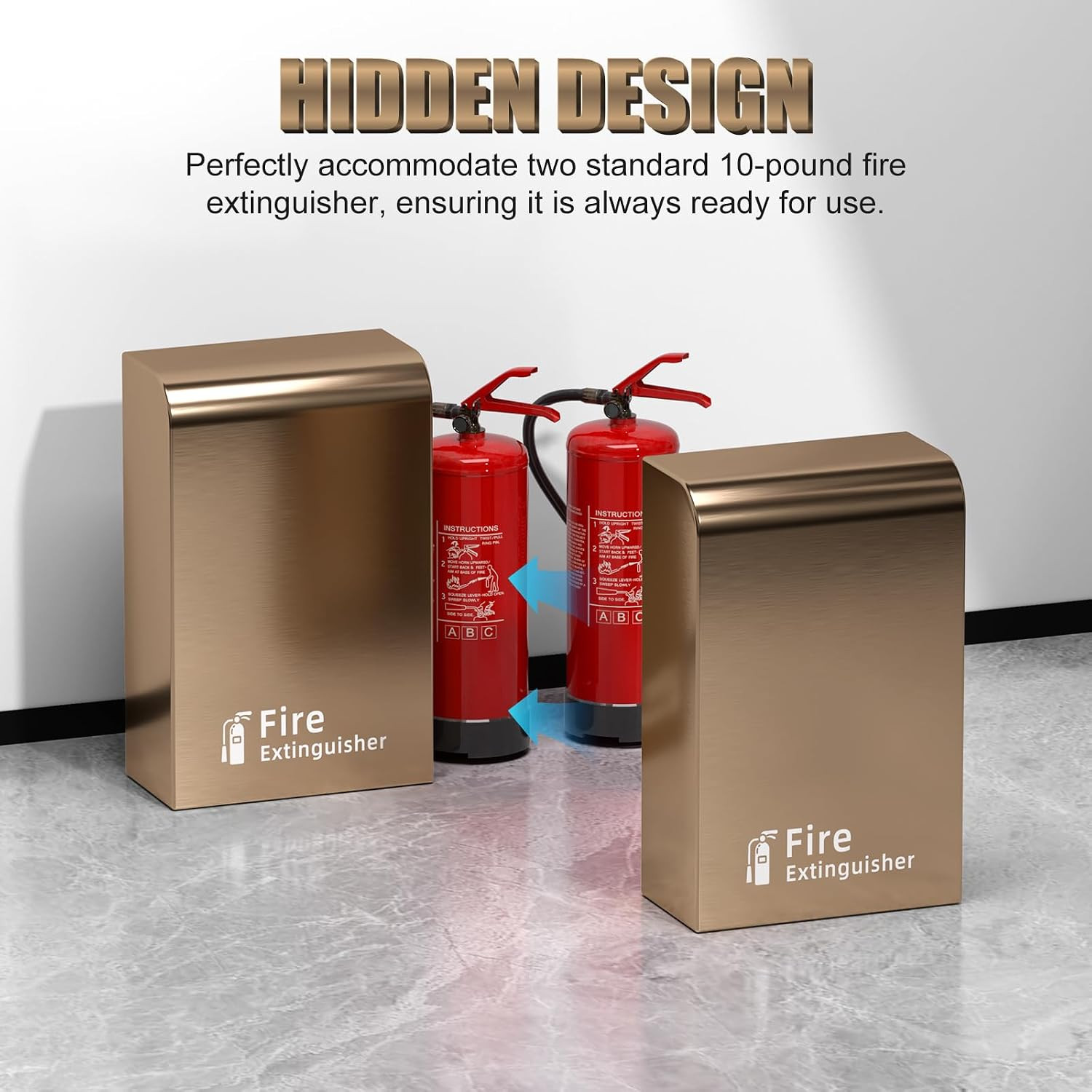 Fire Extinguisher Stainless Steel Cabinet Floor Standing (Rose) | Fire Extinguis