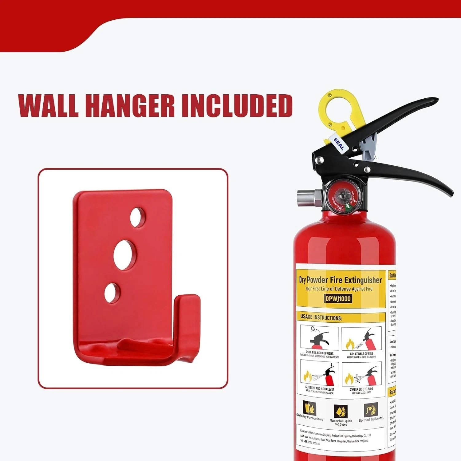 ABC Fire Extinguisher for Home – 2.2lb, Dry Powder Fire Extinguisher, 1A:10-B…