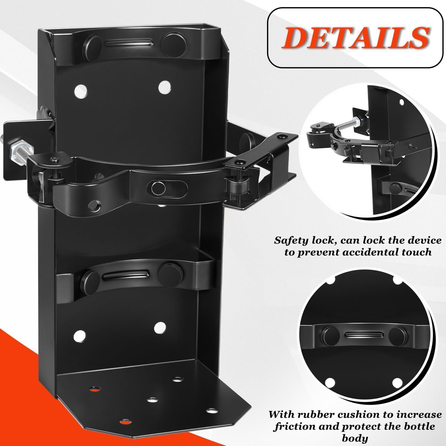 Heavy Duty 10/5 LB Dry Fire Extinguisher Vehicle Bracket Universal 809 5.25″ dia