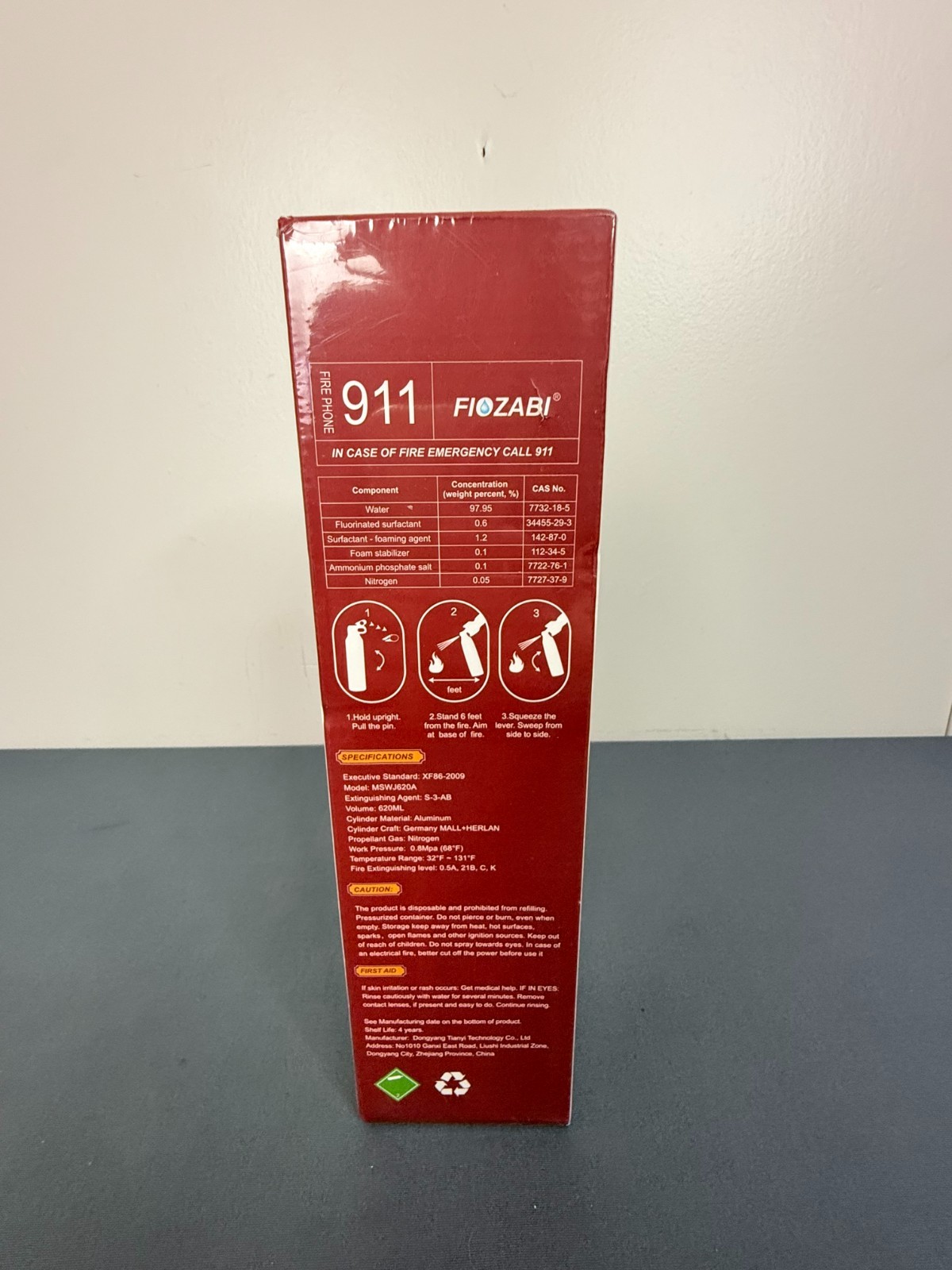 Fiozabi 4 in 1 Water Based Portable Fire Extinguisher Spray