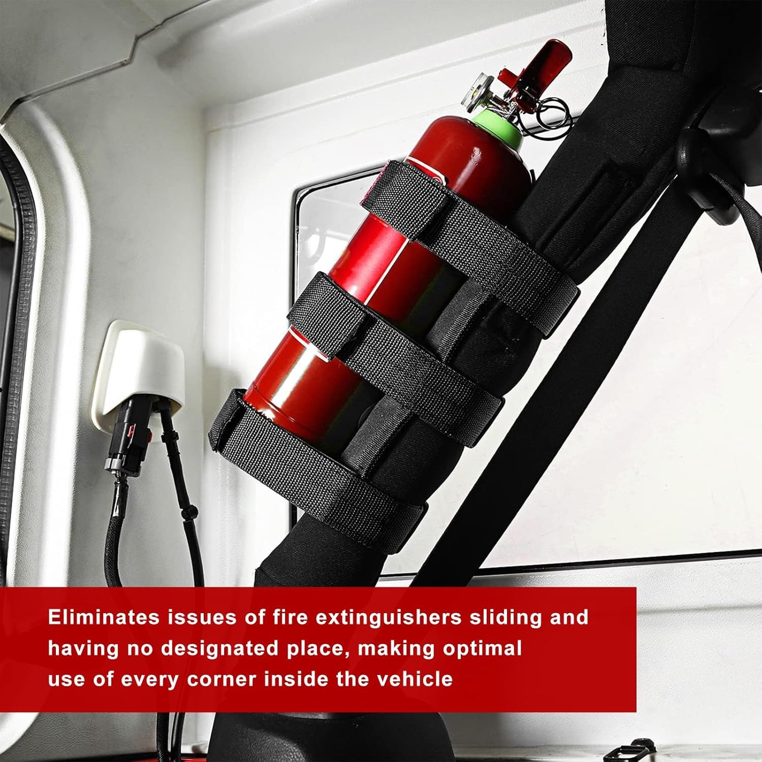 2PCS Adjustable Fire Extinguisher Holder Strap Mount Car Vehicle Bracket