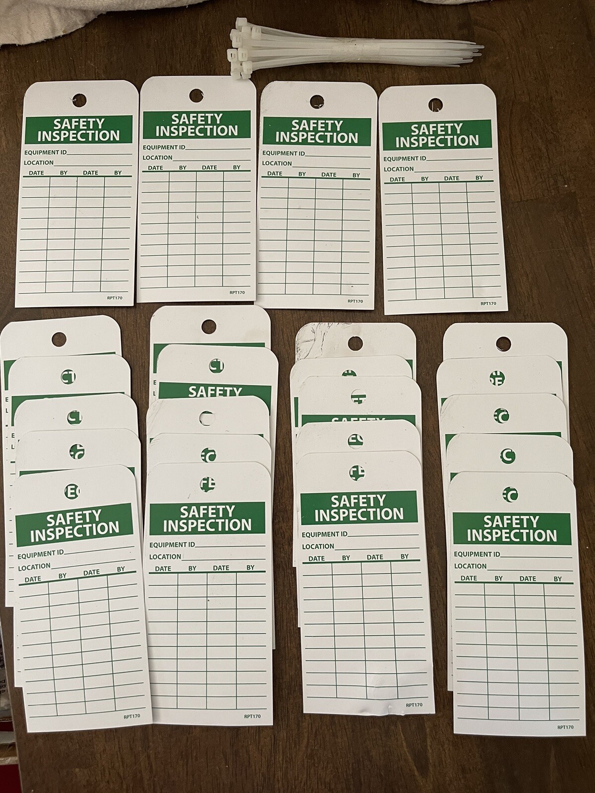 Safety Inspection Tags for Accident Prevention – Vinyl 24 Safety Tags With Ties