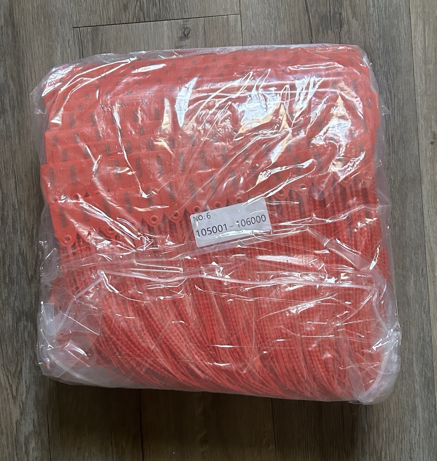 1000 Roowest Plastic Tamper Seals Red 250mm Numbered Security Tags Fire Safety