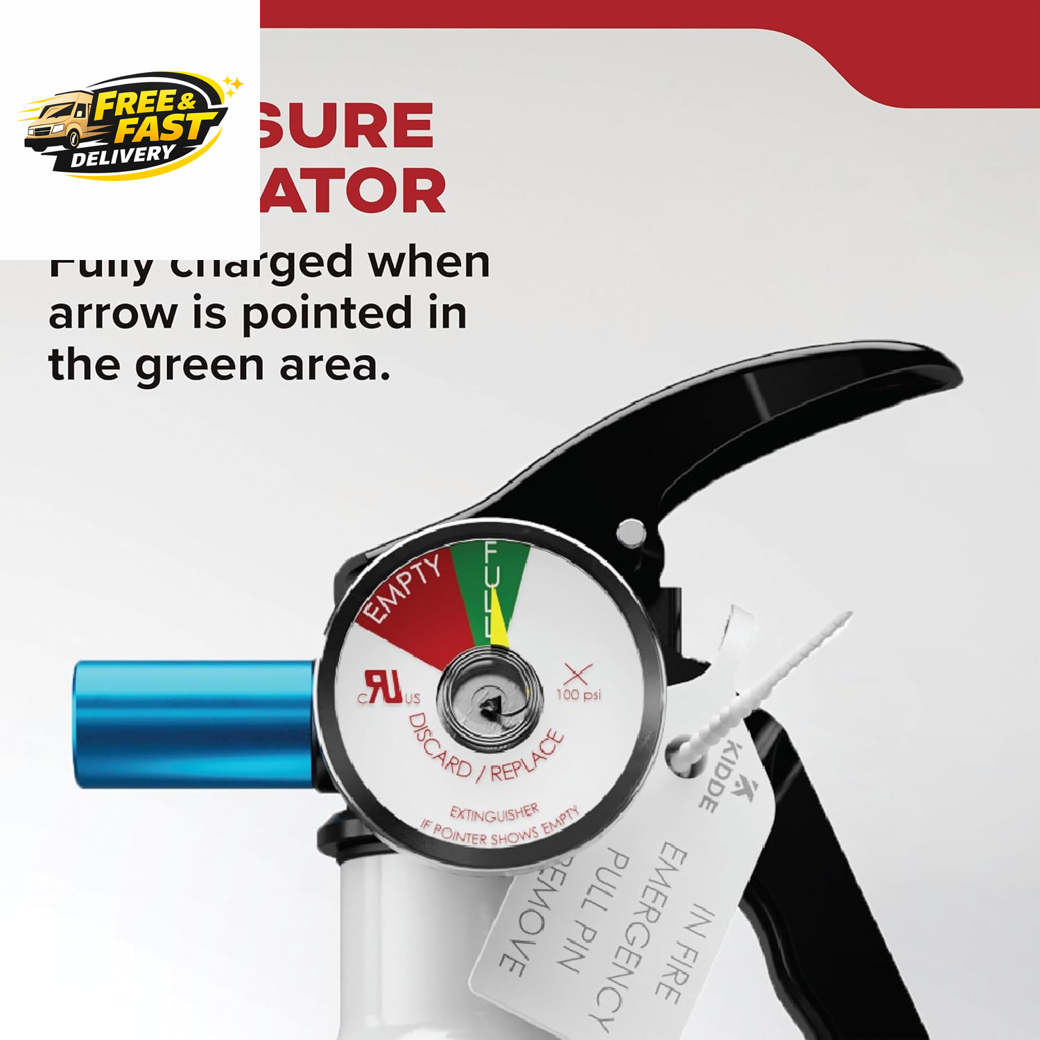 Fire Extinguisher for Vehicles, Cars, Trucks, Single-Use 5BC