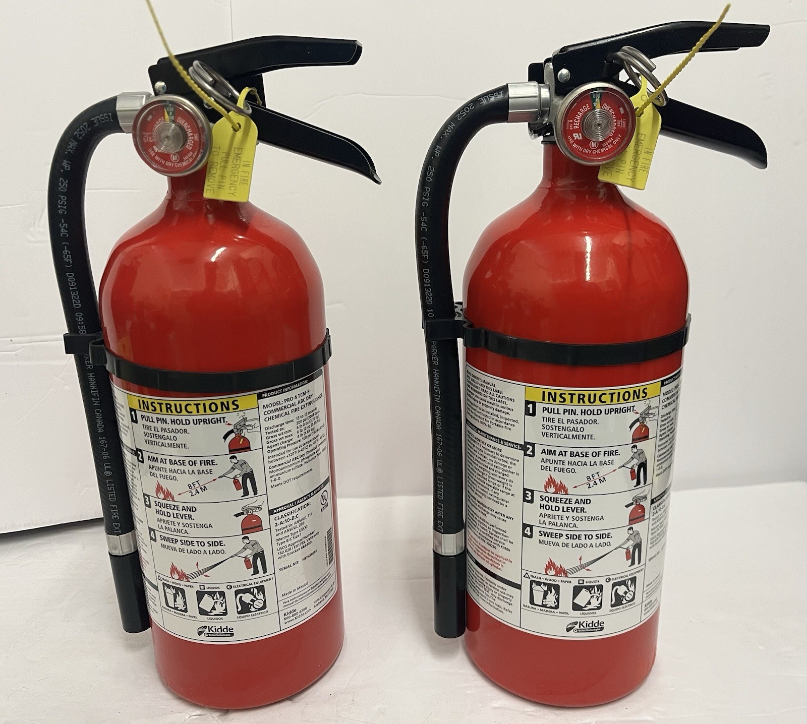 Fire Extinguishers Pro 210 2-A;10-B;C Rechargeable Job Site Work Truck 2-Pack