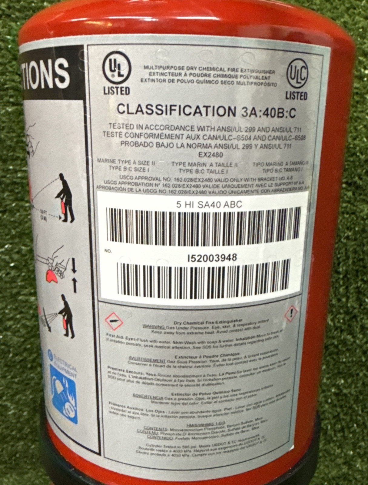 NEW Buckeye 5 lb ABC Fire Extinguisher 10914 Unused 2024 w/ Wall Bracket In Box