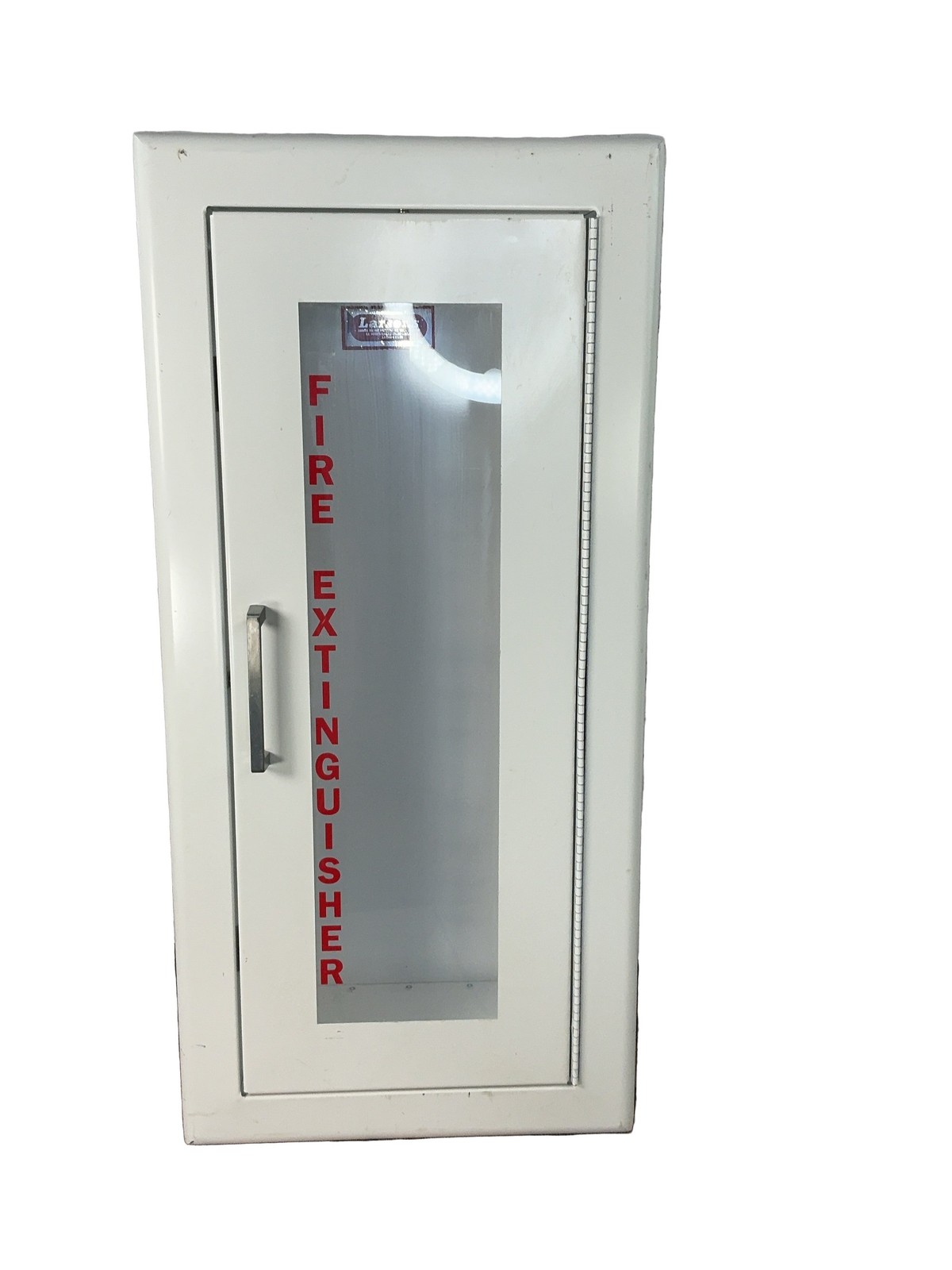 Larsen’s Fire Extinguisher Cabinet 2409SM Metal White Glass Front Handle