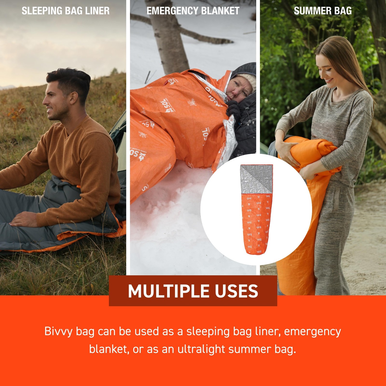 S.O.L. Survive Outdoors Longer SOL Escape Lite Bivvy – Reflects up to 70% Bod…