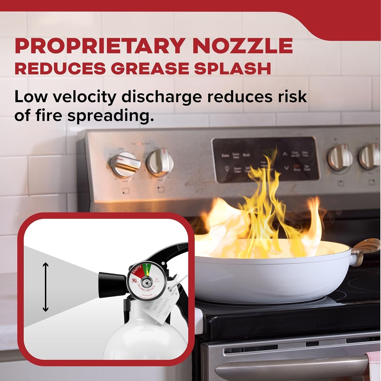 Easy-to-Use Fire Extinguisher for Kitchens 711A – Compact with Mounting Bracket