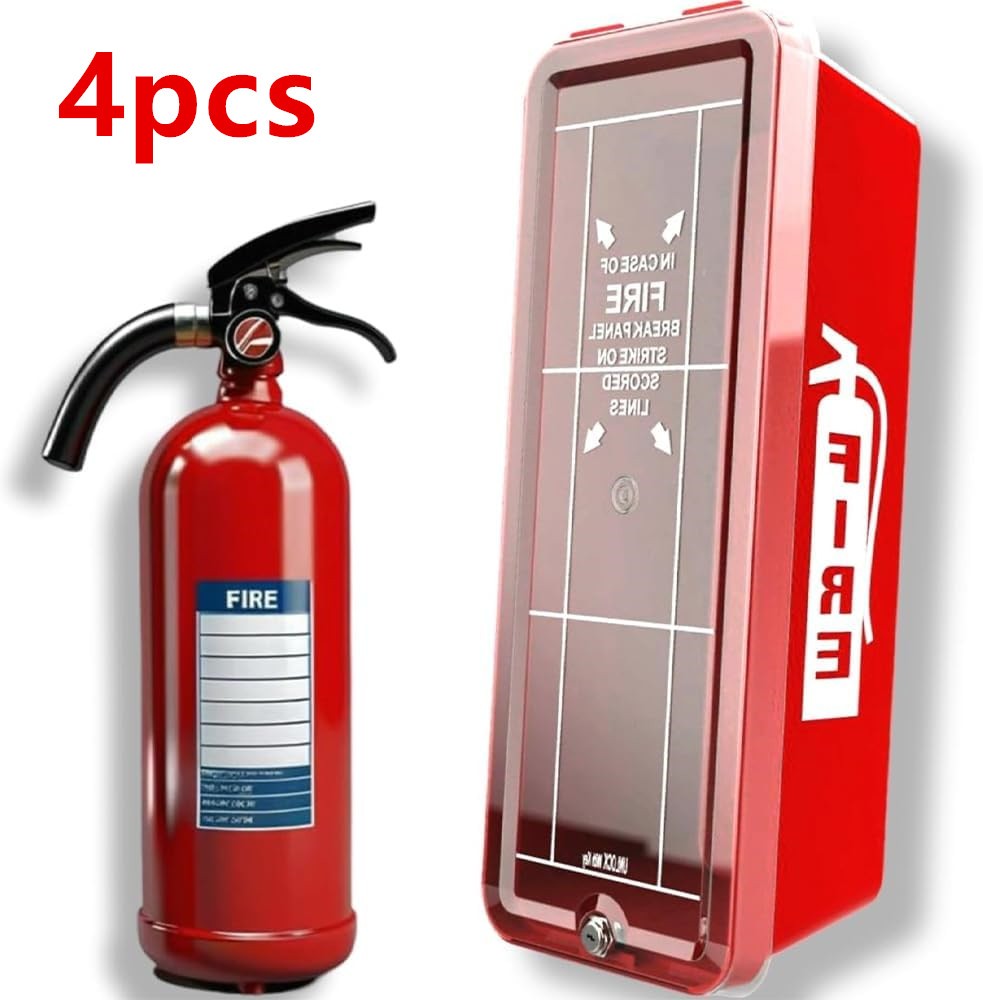 Fire Extinguisher Cabinets Box Red Plastic ABS Cover Case for 5LB 4pcs/Pack
