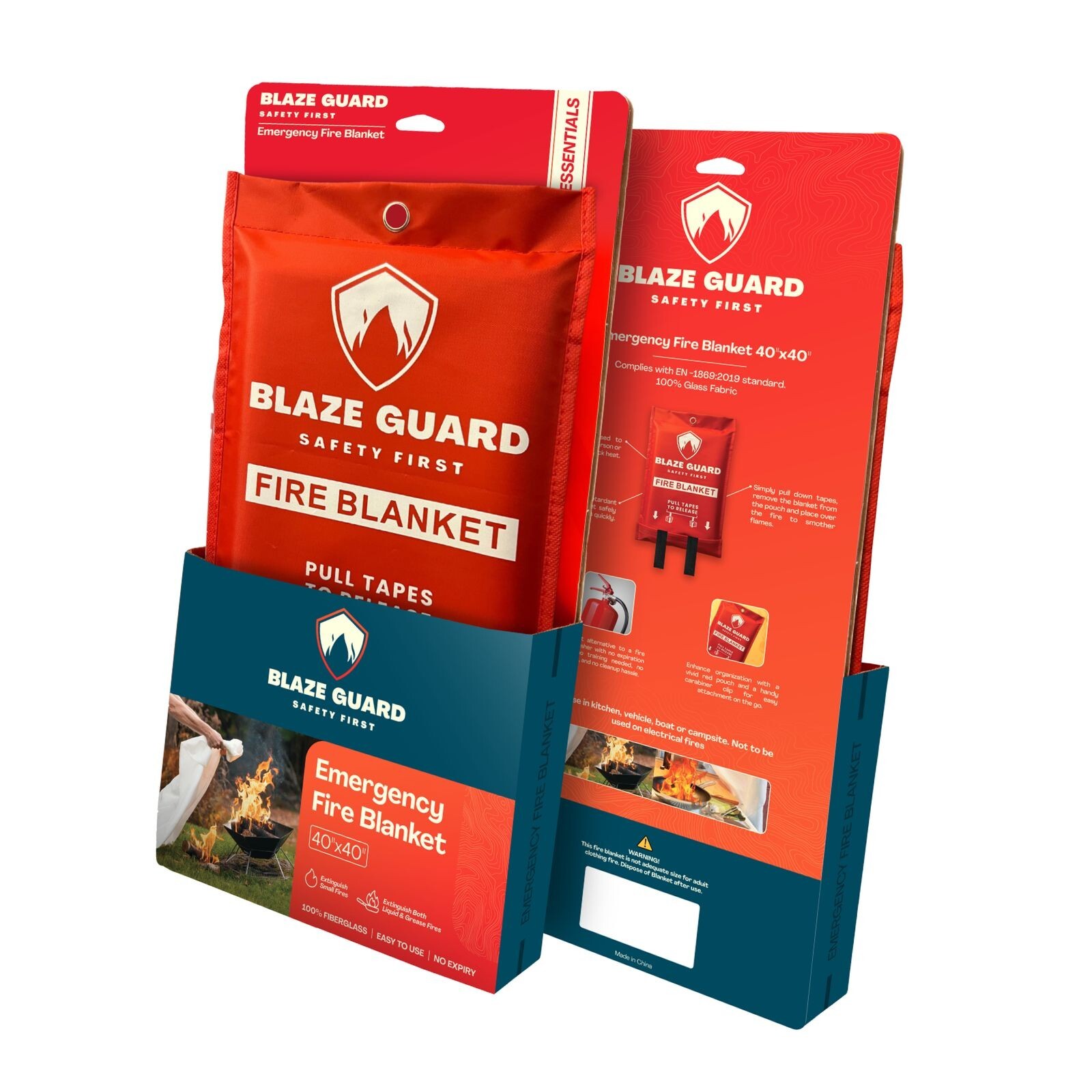 Fire Blanket 100% Fiberglass Blaze Guard Hero Home Prepared – Emergency Safety